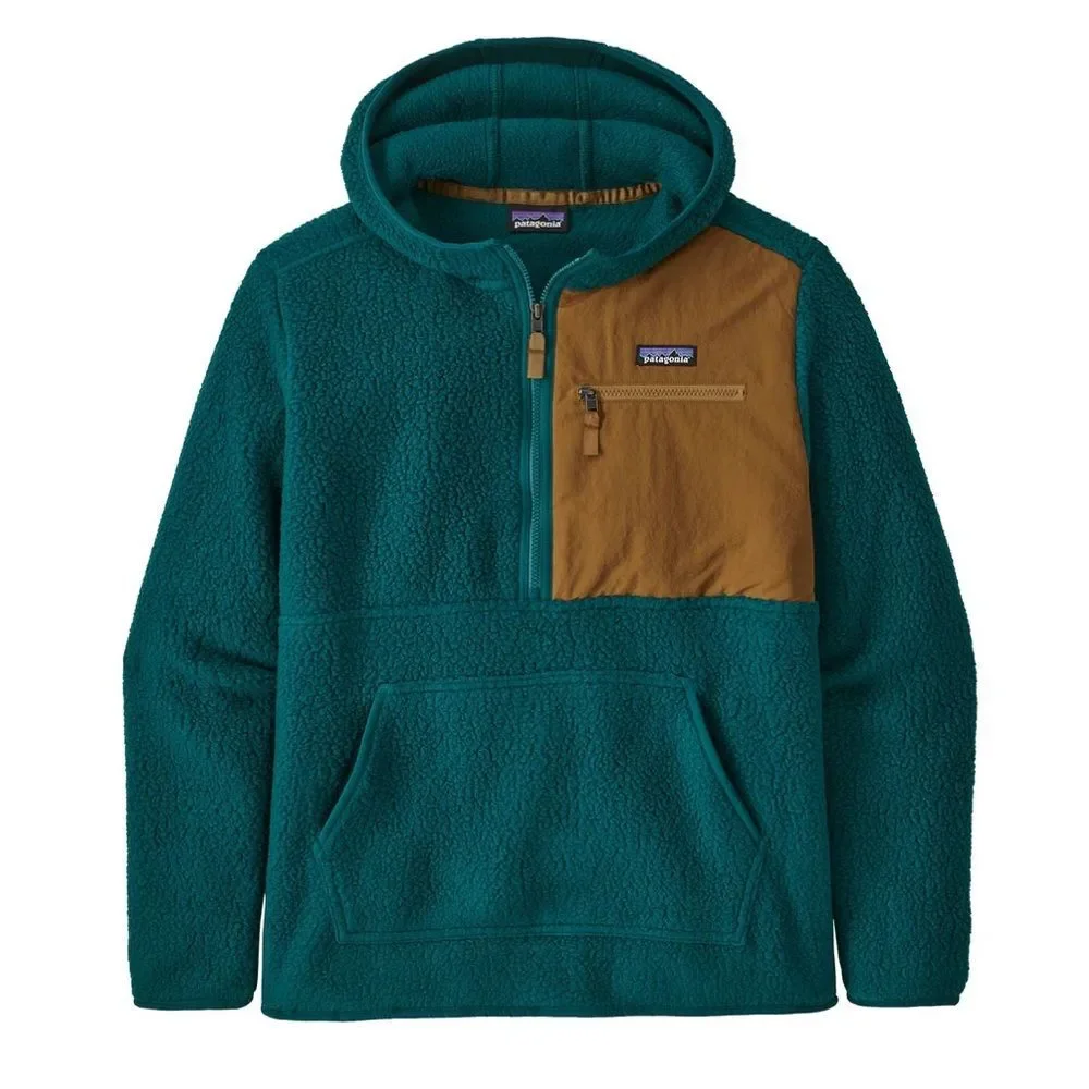 Patagonia Men's Retro Pile Pullover in Dark Borealis Green M